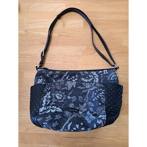 Vera Bradley Foxwood Black and White Floral Shoulder Bag